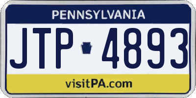 PA license plate JTP4893