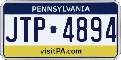 PA license plate JTP4894