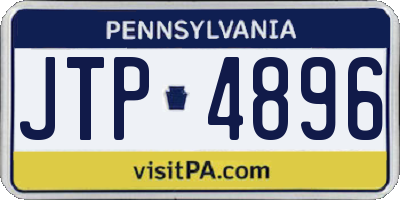 PA license plate JTP4896
