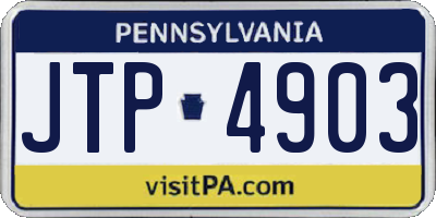 PA license plate JTP4903