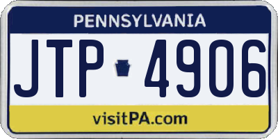 PA license plate JTP4906