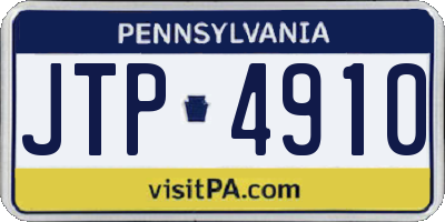 PA license plate JTP4910