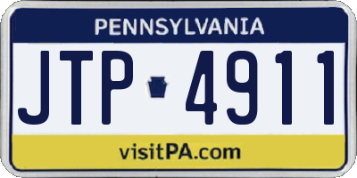 PA license plate JTP4911