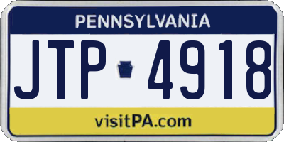 PA license plate JTP4918