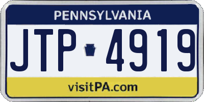 PA license plate JTP4919