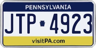 PA license plate JTP4923