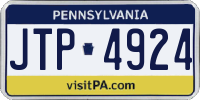 PA license plate JTP4924
