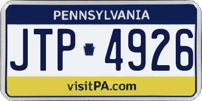 PA license plate JTP4926