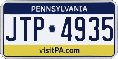 PA license plate JTP4935