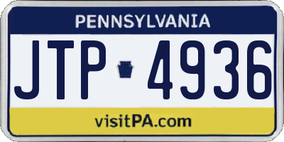 PA license plate JTP4936