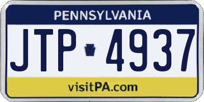 PA license plate JTP4937