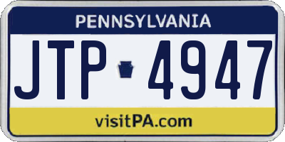 PA license plate JTP4947