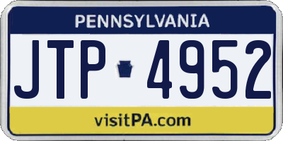 PA license plate JTP4952