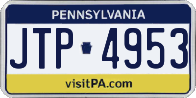 PA license plate JTP4953