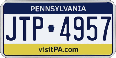 PA license plate JTP4957