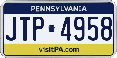 PA license plate JTP4958