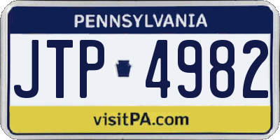 PA license plate JTP4982