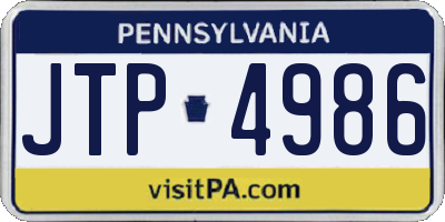 PA license plate JTP4986
