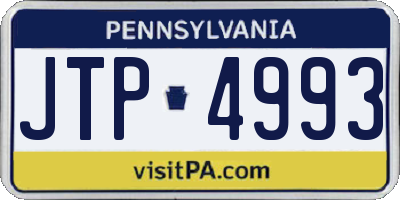 PA license plate JTP4993