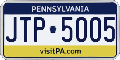 PA license plate JTP5005