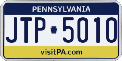 PA license plate JTP5010