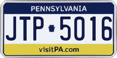 PA license plate JTP5016