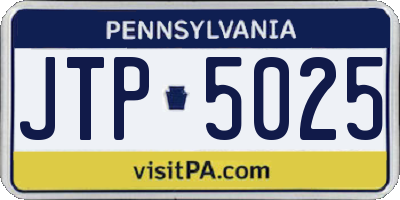PA license plate JTP5025