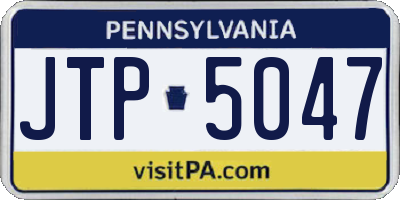 PA license plate JTP5047