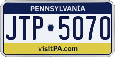 PA license plate JTP5070