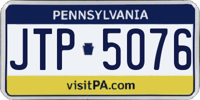 PA license plate JTP5076