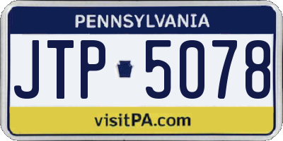 PA license plate JTP5078