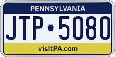 PA license plate JTP5080