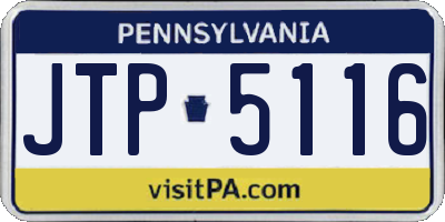 PA license plate JTP5116