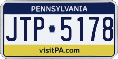 PA license plate JTP5178
