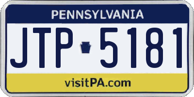 PA license plate JTP5181
