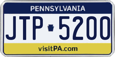 PA license plate JTP5200
