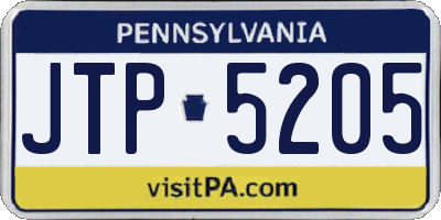 PA license plate JTP5205