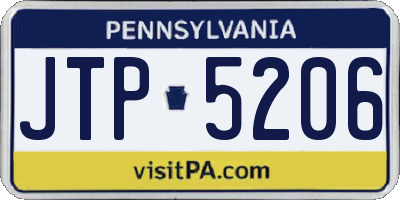 PA license plate JTP5206