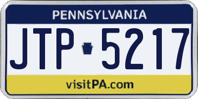 PA license plate JTP5217