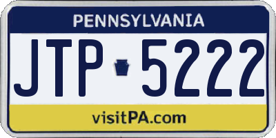 PA license plate JTP5222