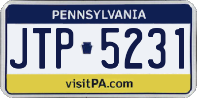 PA license plate JTP5231
