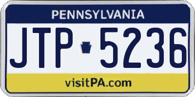 PA license plate JTP5236