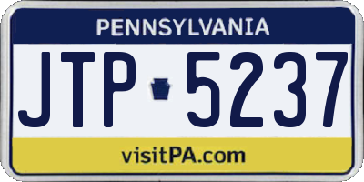 PA license plate JTP5237