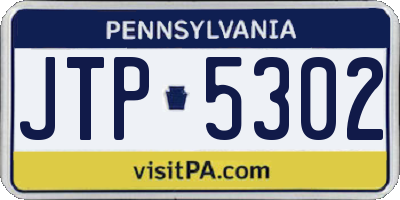 PA license plate JTP5302