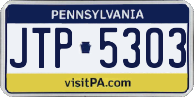 PA license plate JTP5303