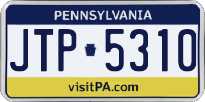 PA license plate JTP5310