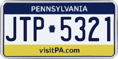 PA license plate JTP5321