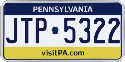 PA license plate JTP5322