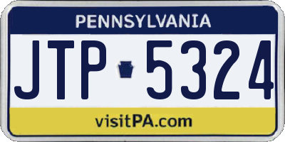 PA license plate JTP5324