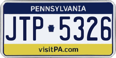 PA license plate JTP5326